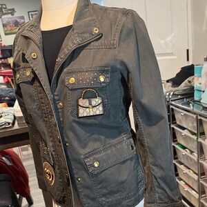 Women's Embellished Green Jacket